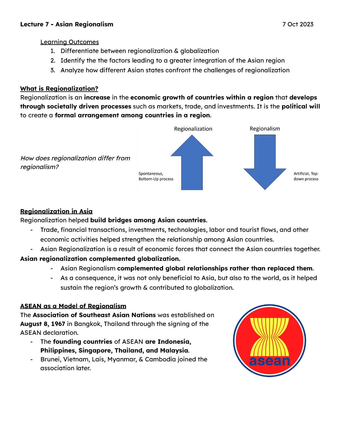 how are globalization and regionalization confronted by asian countries essay