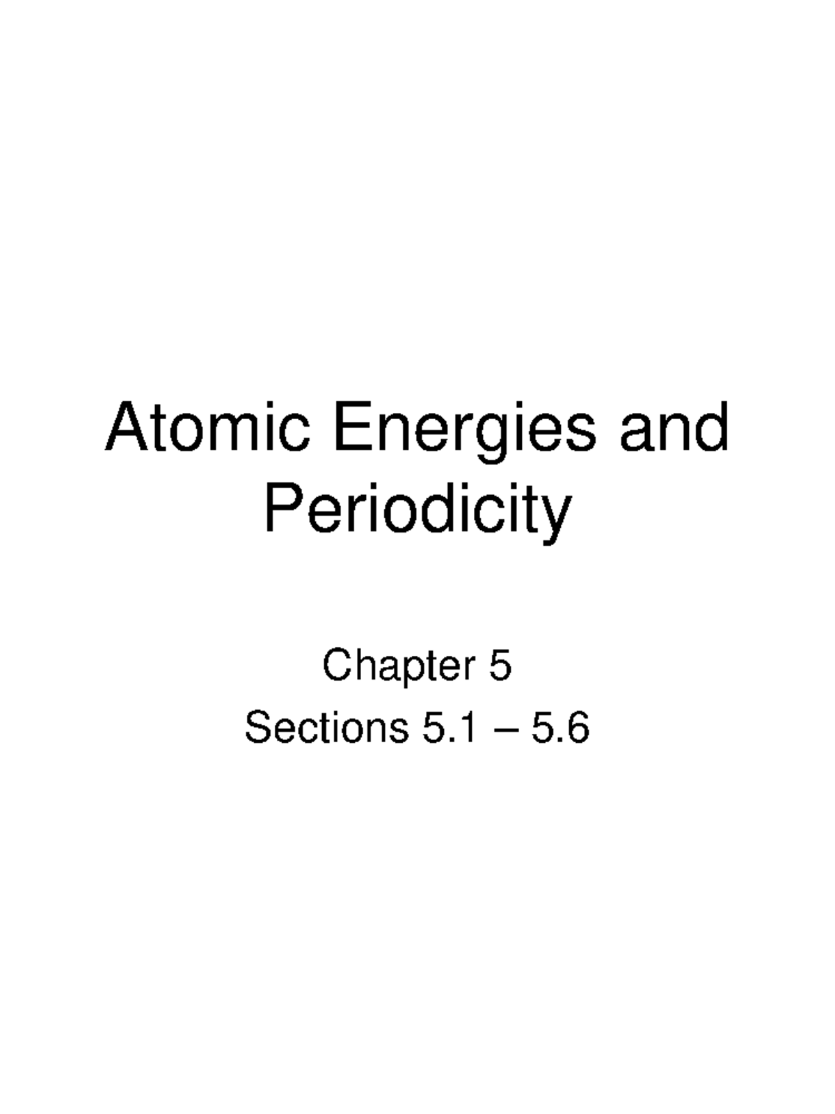 Atomic Energies and Periodicity - Atomic Energies and Periodicity ...