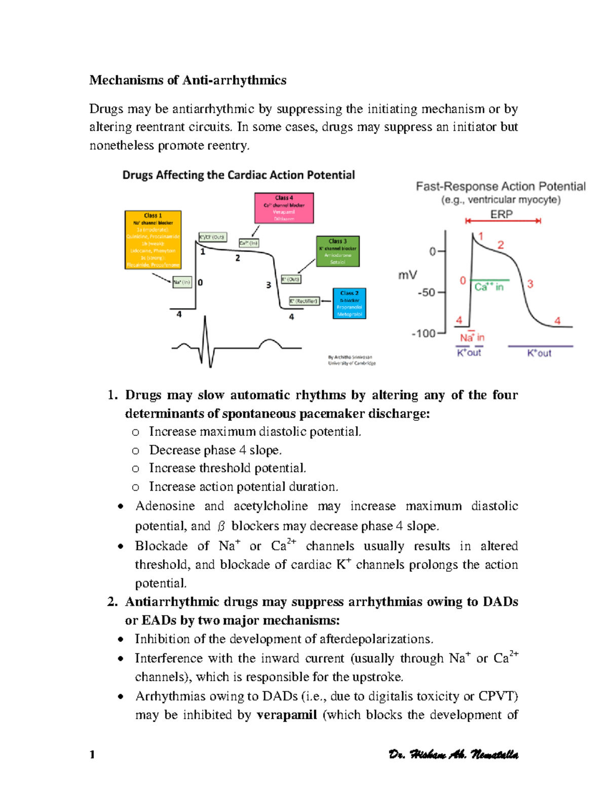 Pharmacology of Antiarrhythmics II Final 2021 - Mechanisms of Anti ...
