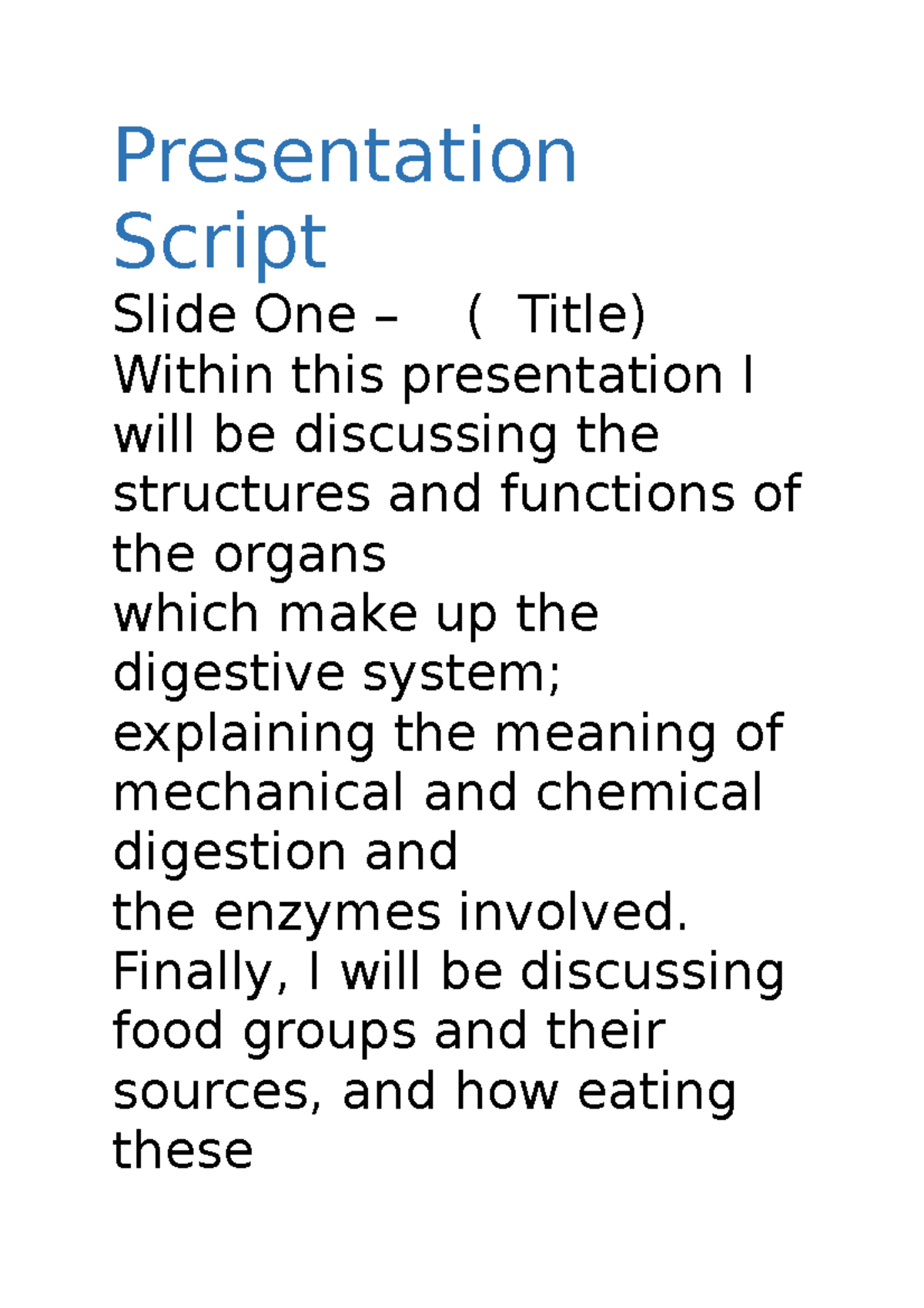 Presentation Script - unit 7 - Presentation Script Slide One – ( Title ...