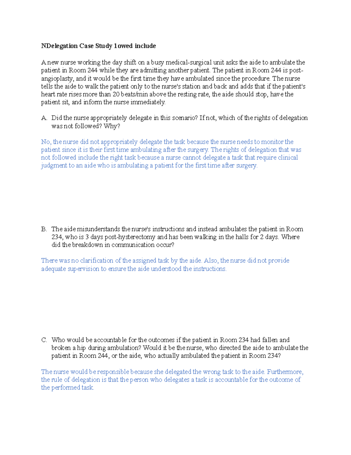 Delegation Case Study 1 complete NDelegation Case Study 1owed include