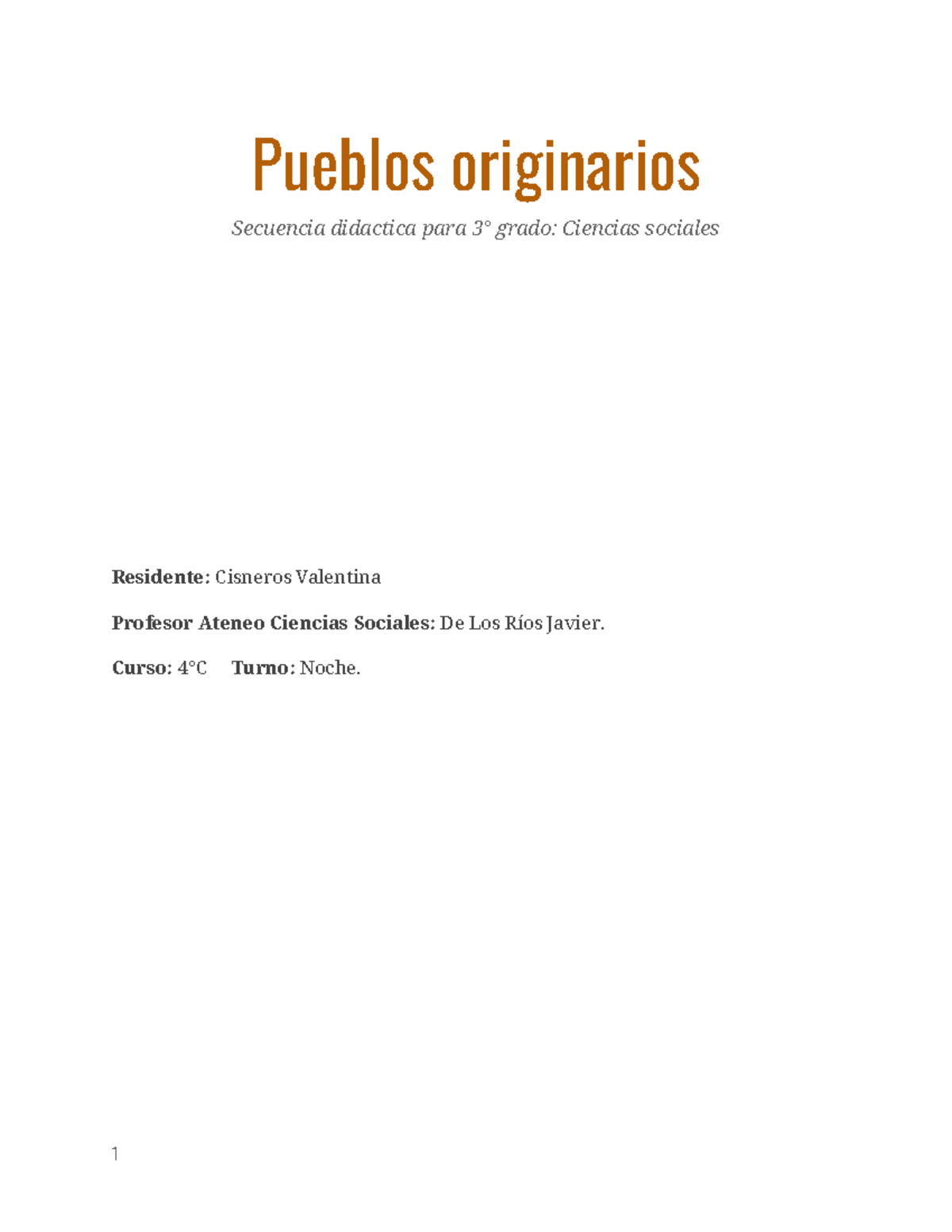 Sec. Pueblos Originarios - Pueblos Originarios Secuencia Didactica Para ...