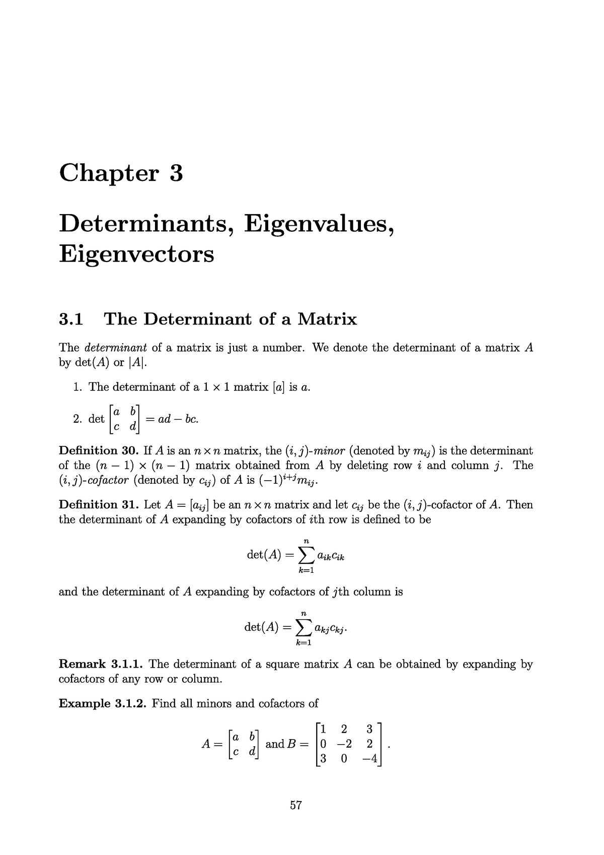 Chapter 3 - Lecture Notes 3 - Fundamentals Of Linear Algebra - Studocu