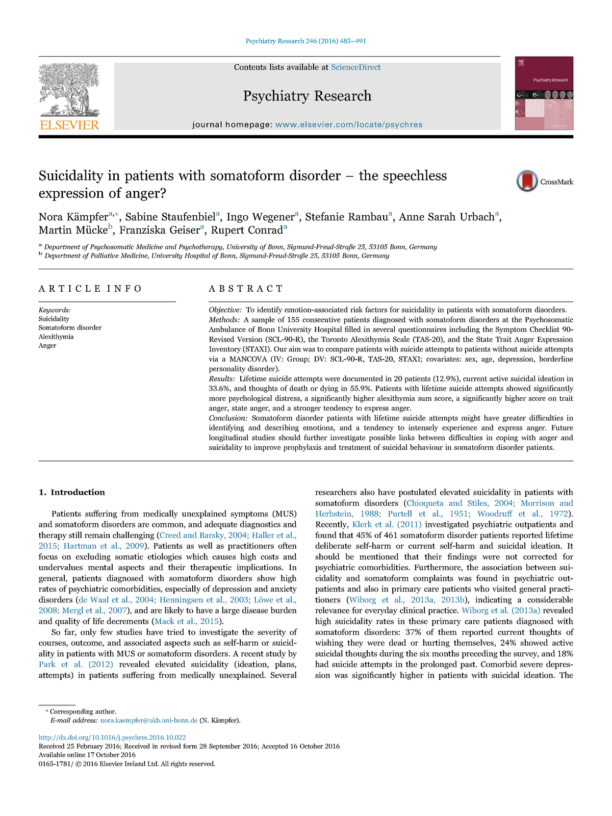 Jurnal 2 - Contents Lists Available AtScienceDirect Psychiatry Research ...