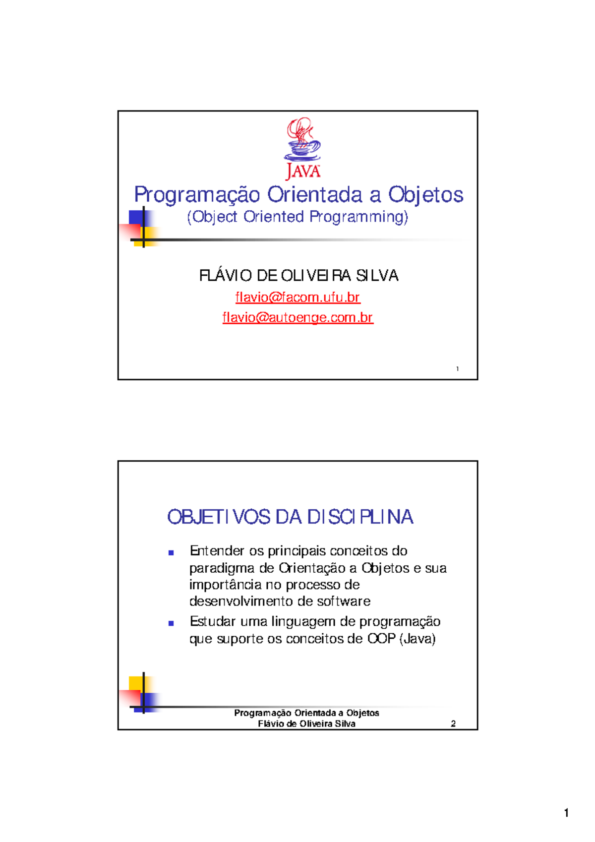 POO- Completo - resumo sobre a aula - 1 Programação Orientada a Objetos ...