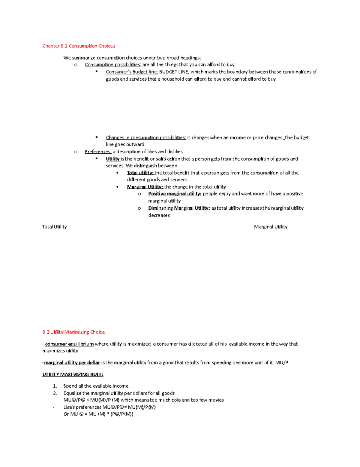 8 AND 9 Notes - Chapter 8 Consumption summarize consumption choices ...