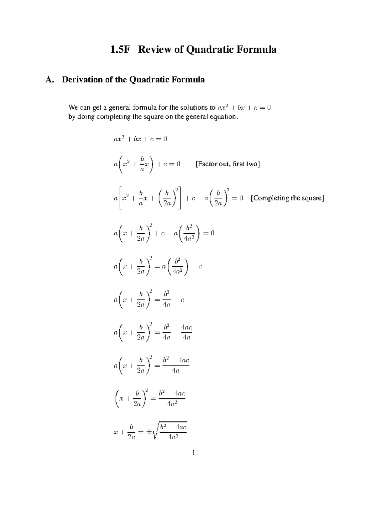 review-of-quadratic-formula-derivation-of-the-quadratic-formula-we