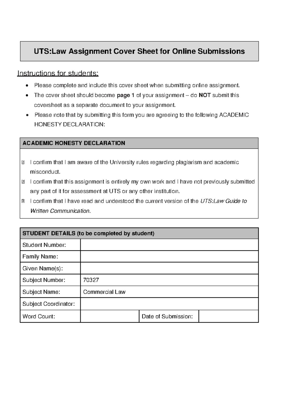 cm law first assignments