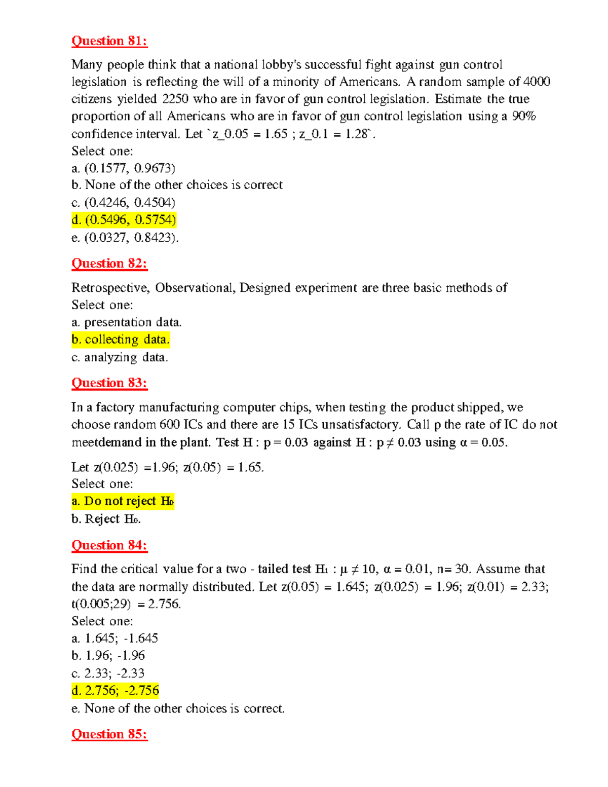 Review Final 03 Answer - Question 81: Many people think that a national ...
