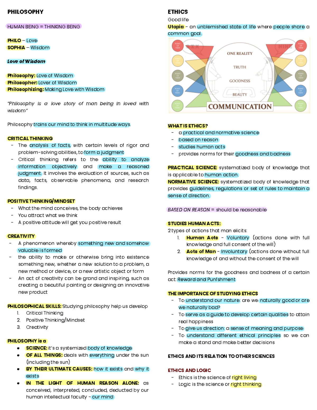 - Reviewer - PHILOSOPHY HUMAN BEING = THINKING BEING PHILO – Love ...