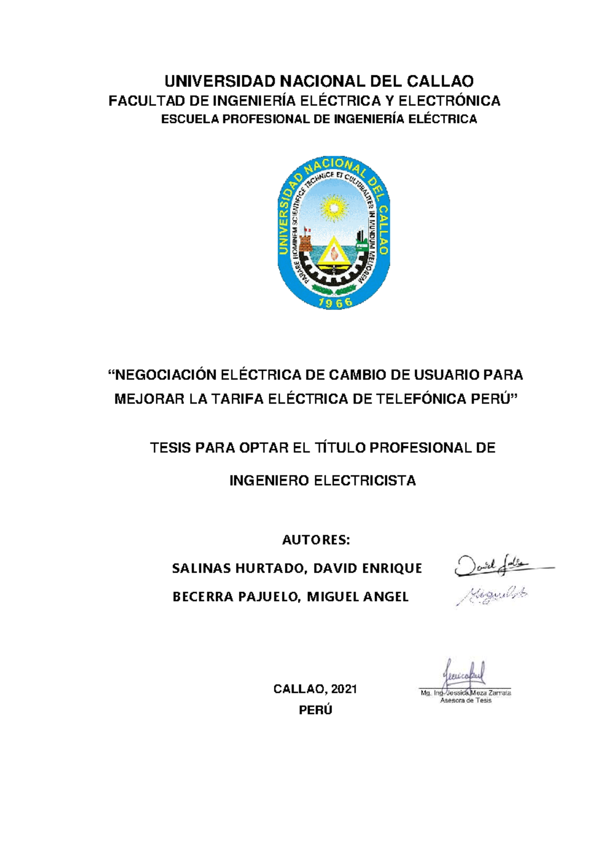 Tesis Pregrado Salinas Becerra FIEE 2021 - UNIVERSIDAD NACIONAL DEL ...