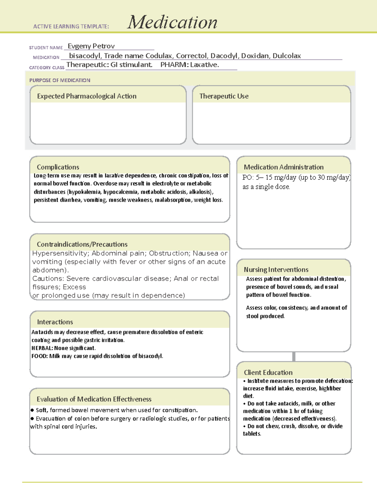 Bisacodyl Codulax Correctol Dacodyl Doxidan Dulcolax STUDENT   Thumb 1200 1553 