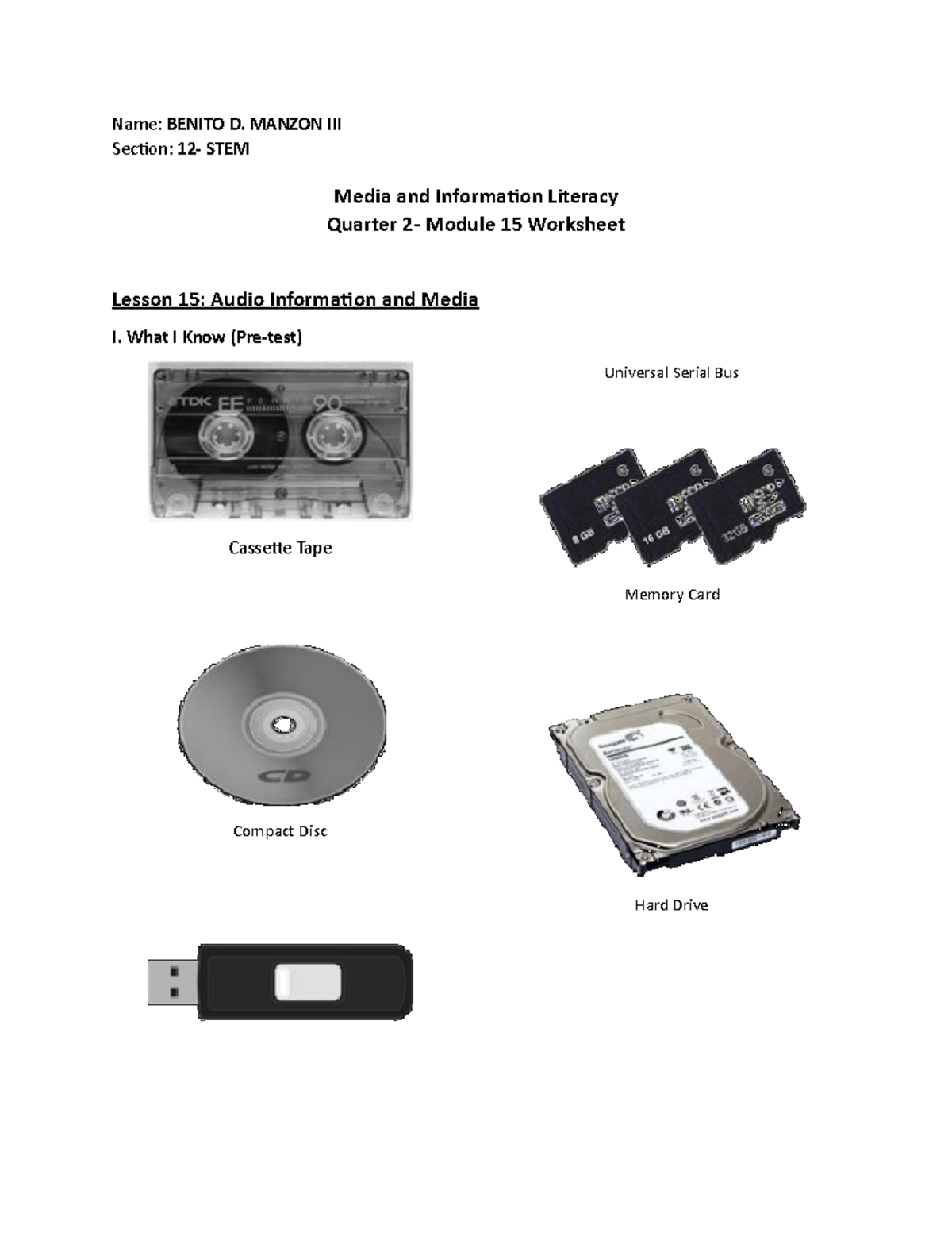 Worksheet Module- 15-16 Media and Information Literacy - Name: BENITO D ...