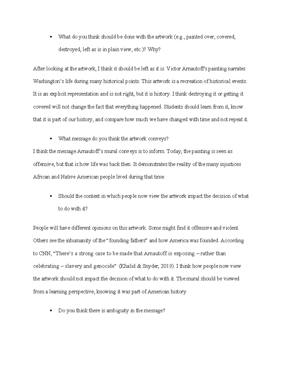 Discussion week 2 What do you think should be done with the