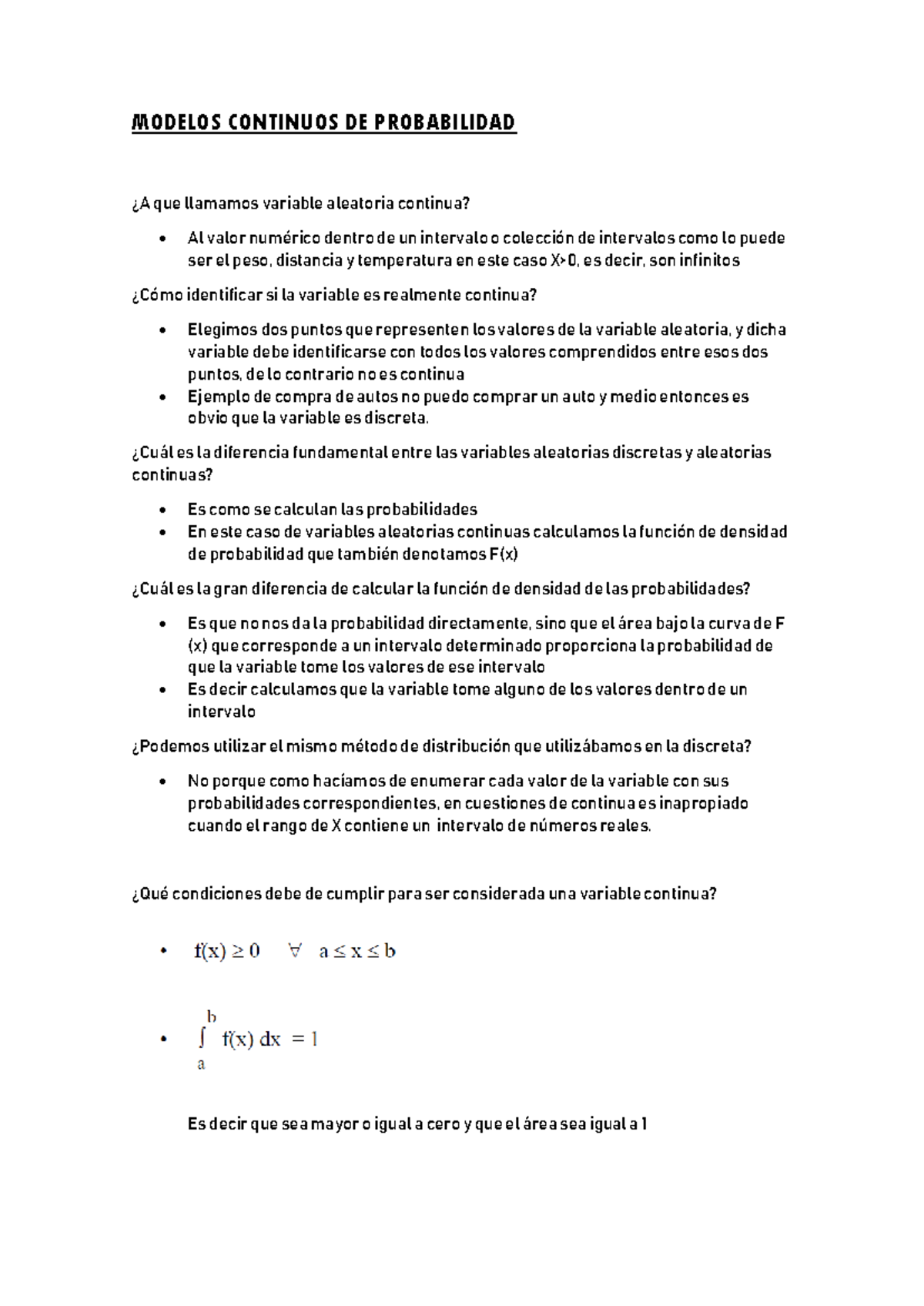Modelos Continuos DE Probabilidad - MODELOS CONTINUOS DE PROBABILIDAD ...