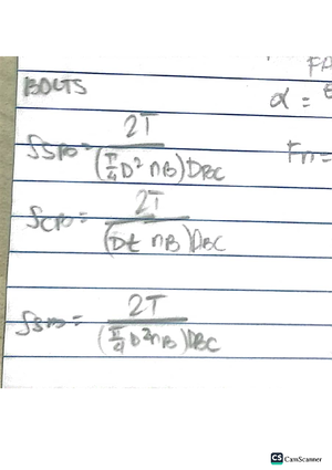 Formula 02 - Summary Basic Mechanical Engineering - FA BOCTS d = 6 2T ...