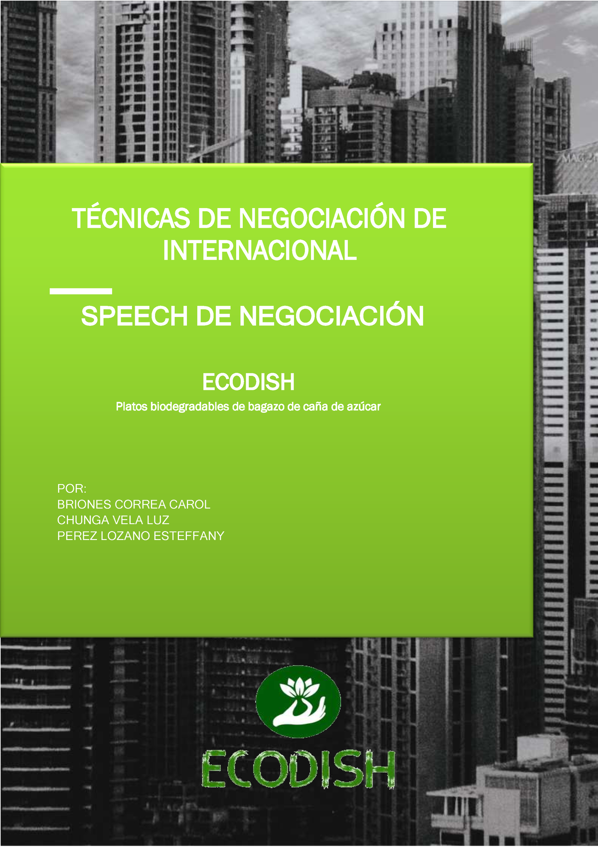 Speech - 1 SPEECH DE NEGOCIACI”N T.. DE NEGOCIACI”N DE INTERNACIONAL ...