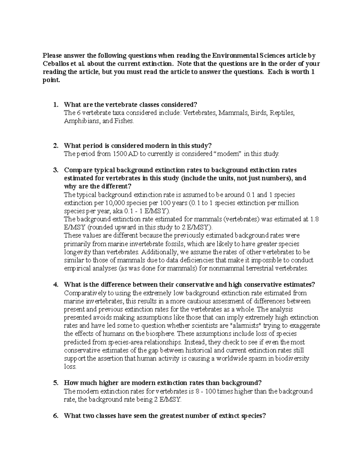 Biodiversity HW 2 - Please answer the following questions when reading ...