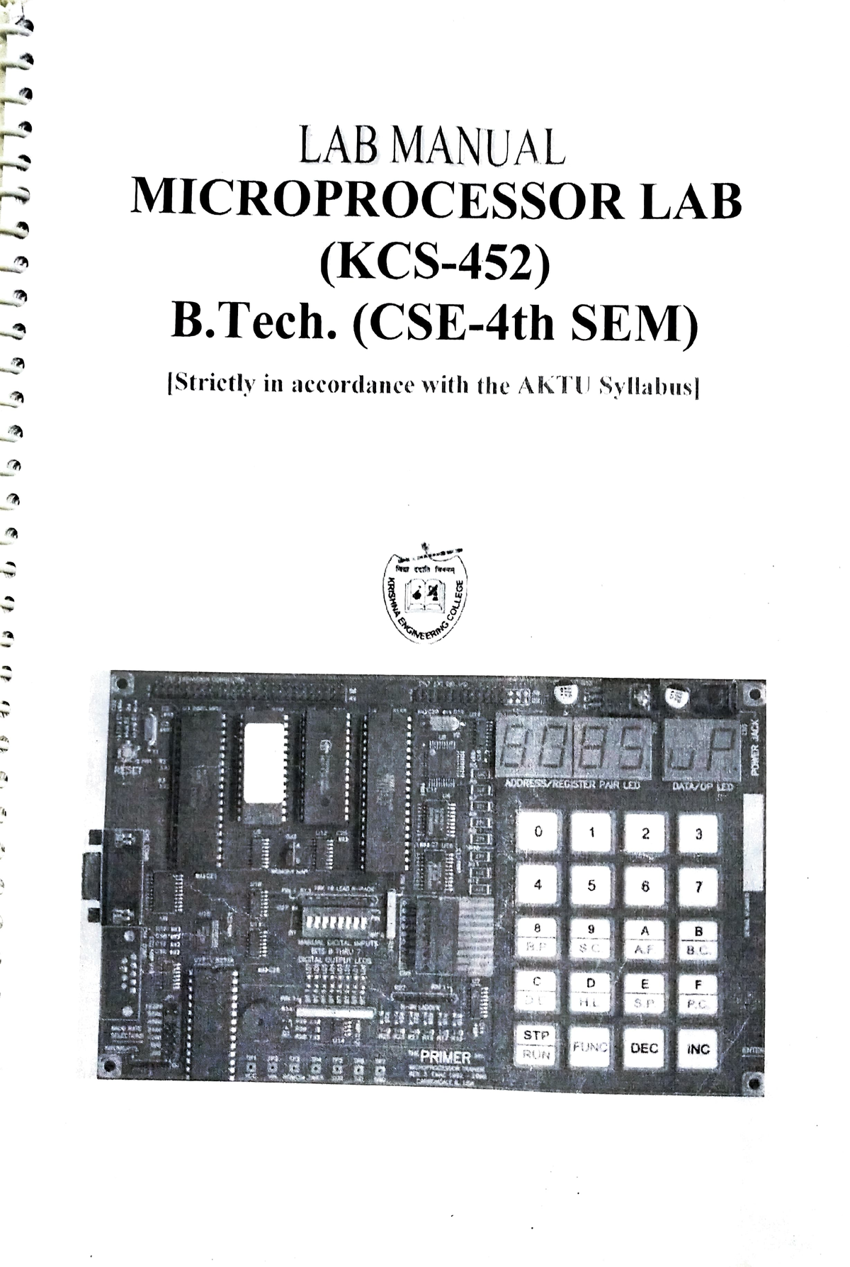 KCS 452 Lab Manual - B.Tech CSE (2nd Year) - Studocu