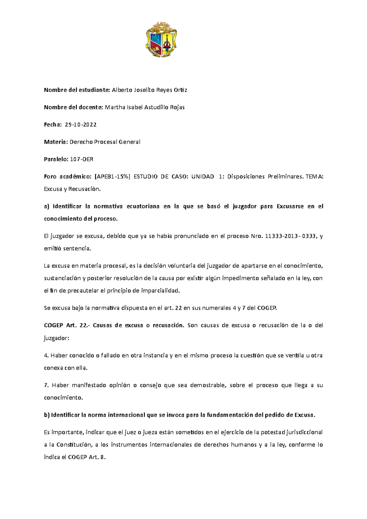 APEB1-15%] Estudio DE CASO Unidad 1 Disposiciones Preliminares TEMA ...