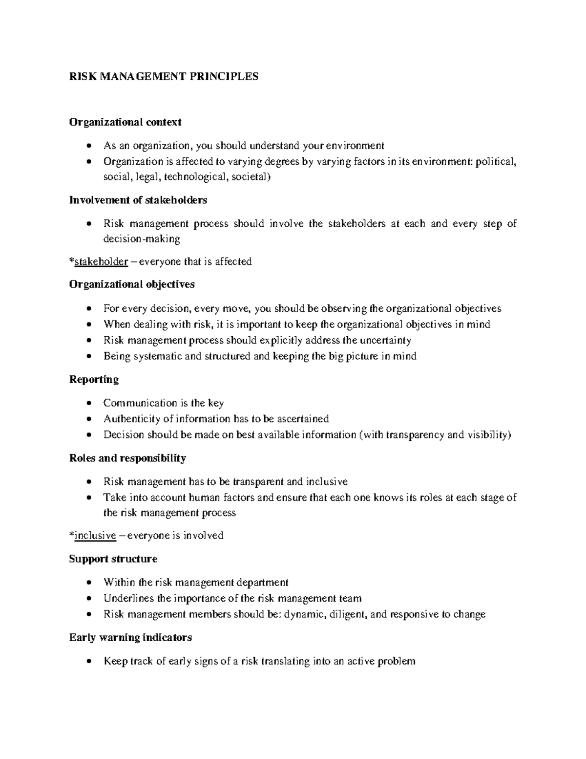 23. RISK Management Principles - RISK MANAGEMENT PRINCIPLES ...