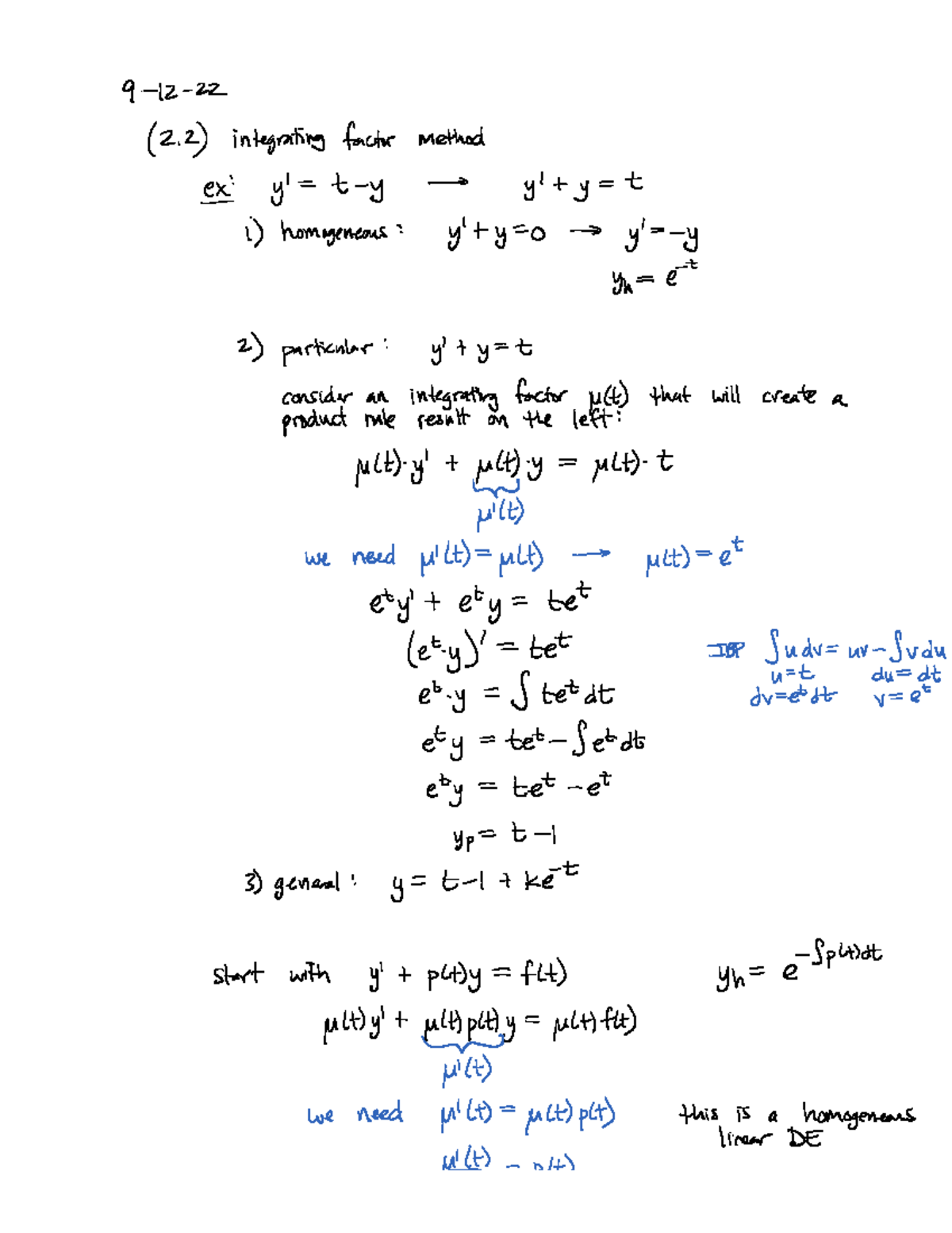 Class 6 MAT 2330 - Lecture notes from unit one of the course; going ...