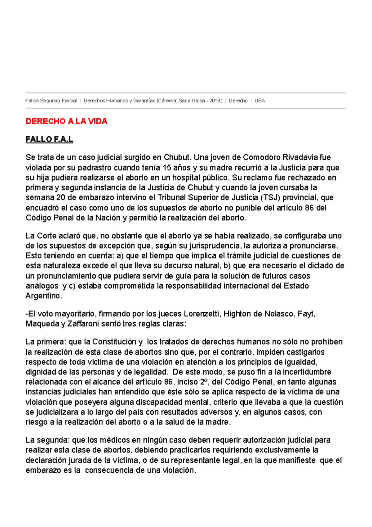 Fallos Segundo Parcial Derechos Humanos y Garantías (Saba Giosa - 2019 ...