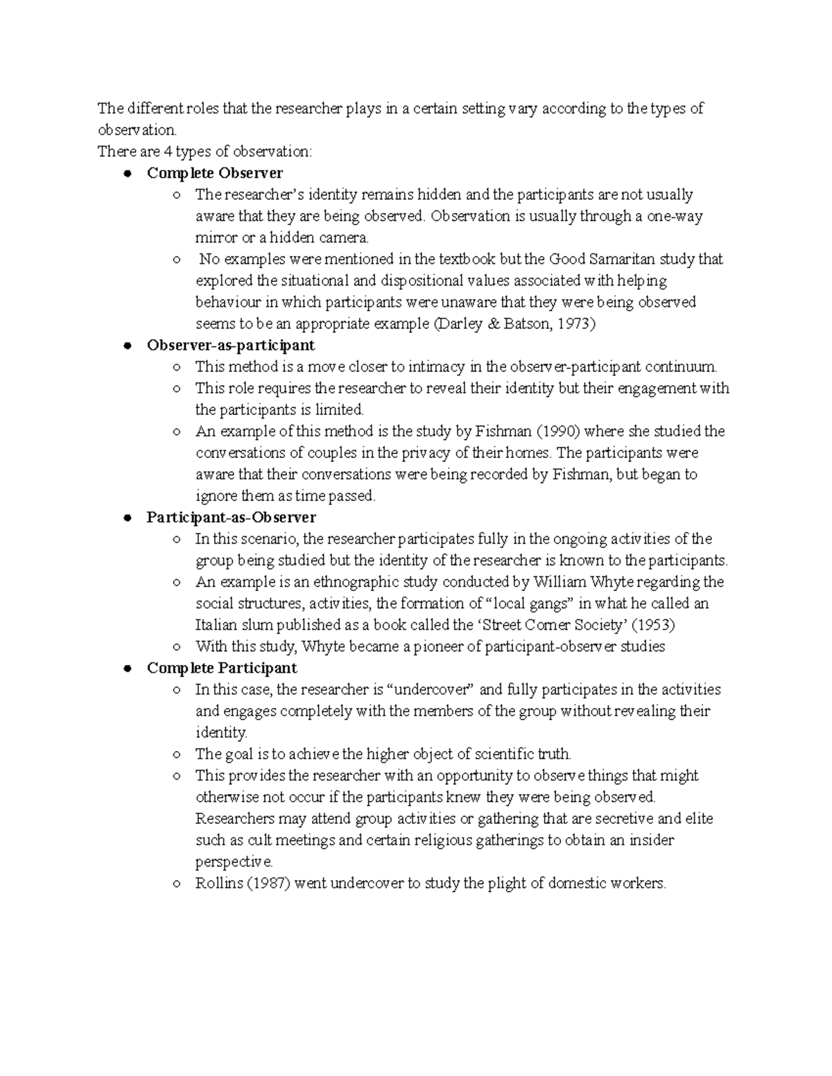 Types of Observation, Data Collection Methods - Qualitative Research ...