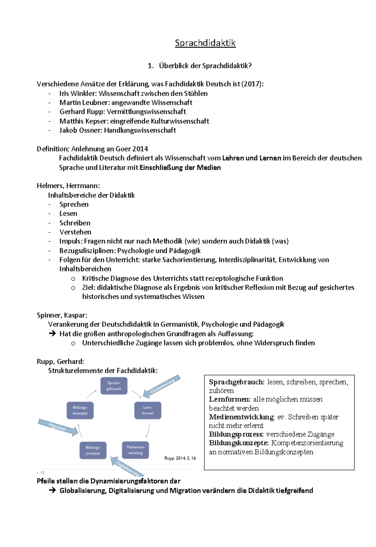 Sprachdidaktik Überblick der Sprachdidaktik? Verschiedene Ansätze der