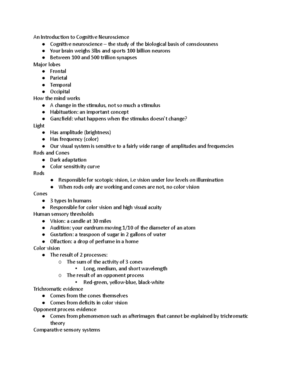 Psych exam 3 - Lecture notes 6-9 - An Introduction to Cognitive ...