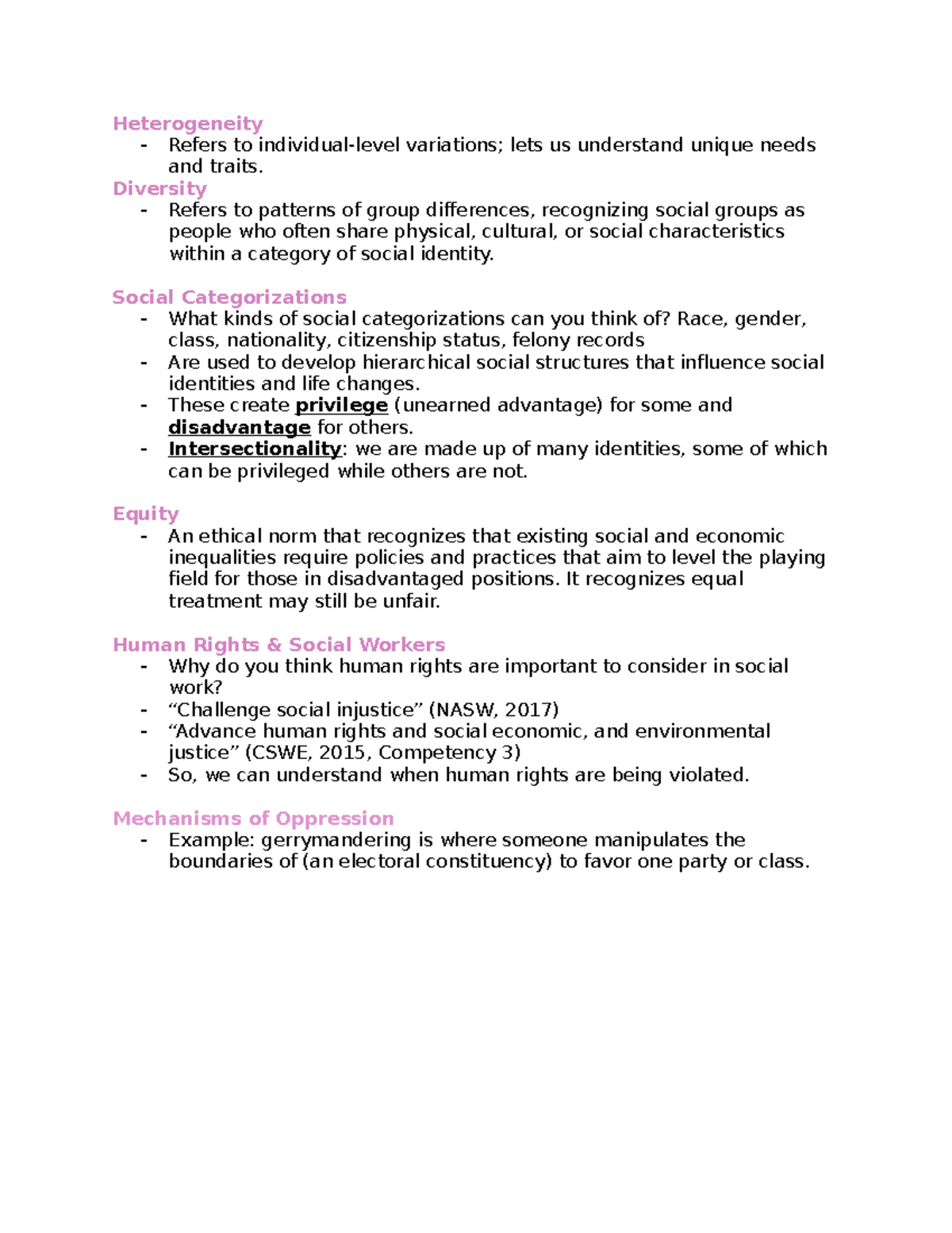 SW 3 copy - Notes - Heterogeneity - Refers to individual-level ...