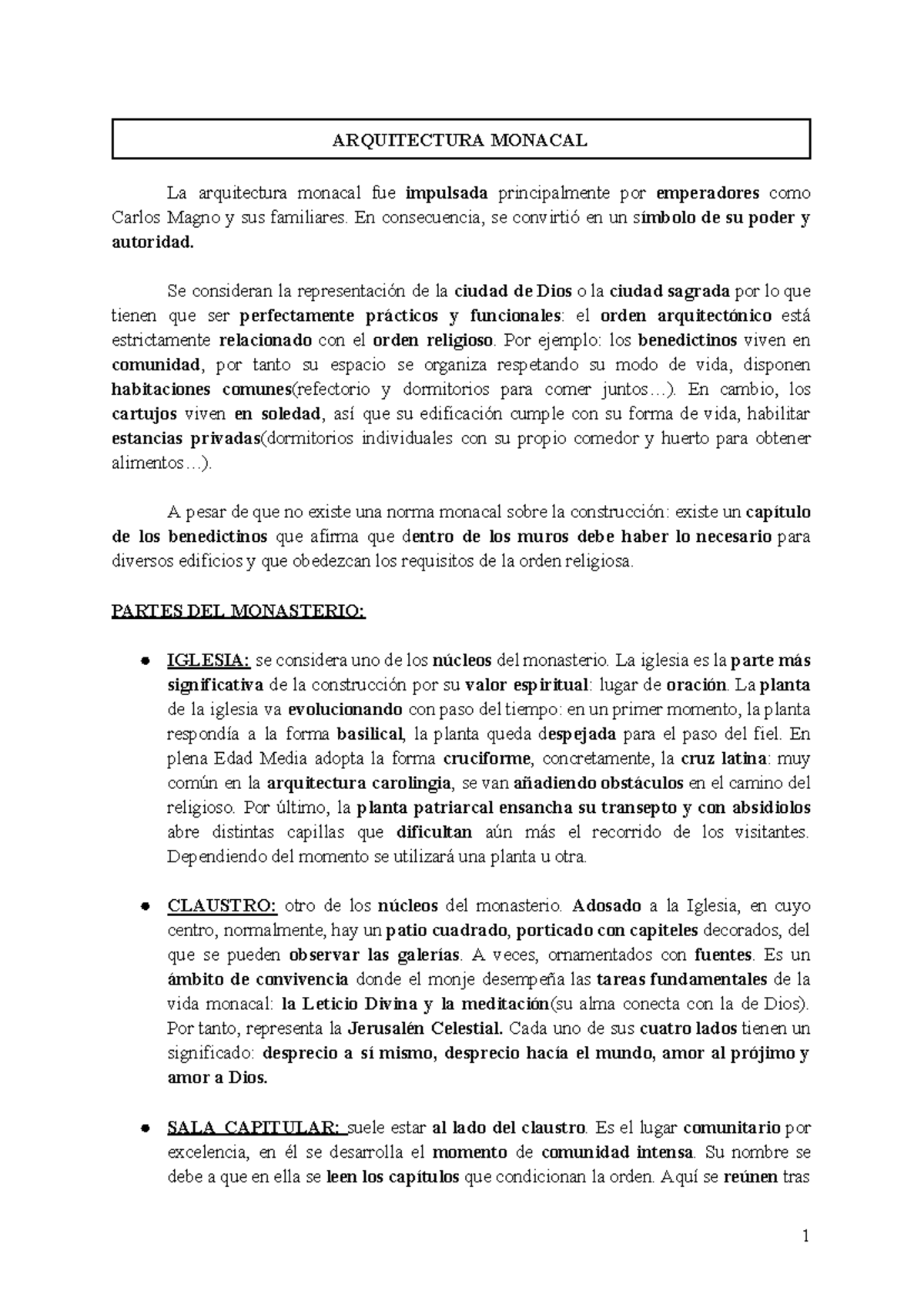 Arquitectura monacal - Apuntes para seminario - ARQUITECTURA MONACAL La ...