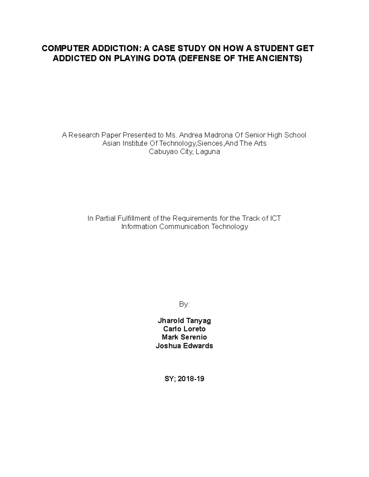 unique thesis title for it students