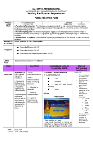 AP9 Modules Aralin 1 Kahulugan Ng Ekonomiks - 9 Araling Panlipunan ...