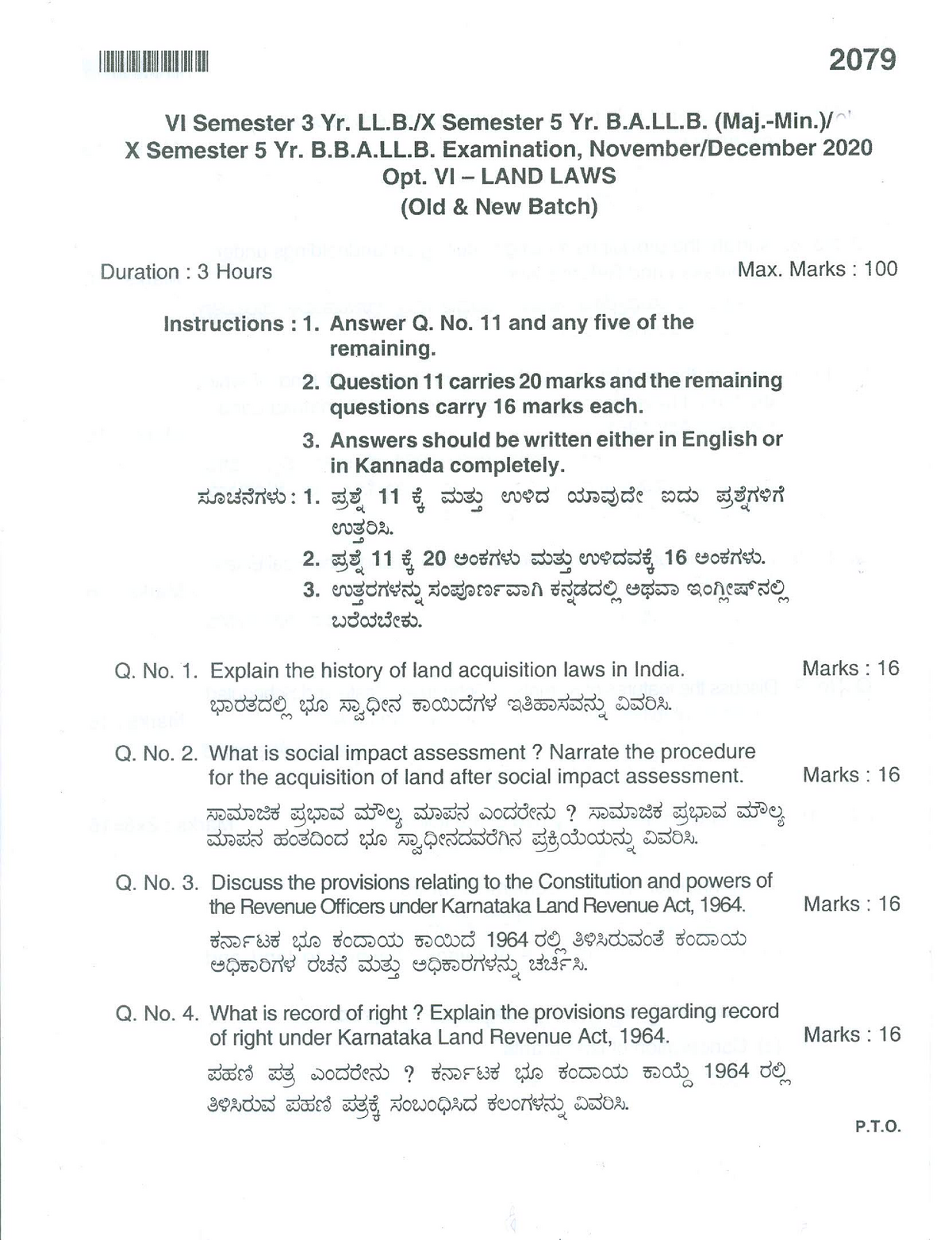 Land Laws questions - Land law - KSLU - Studocu