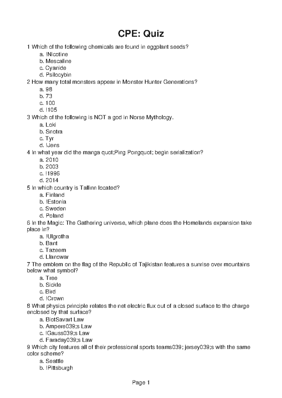 CPE274-Example-2 - Examples - CPE: Quiz 1 Which of the following ...