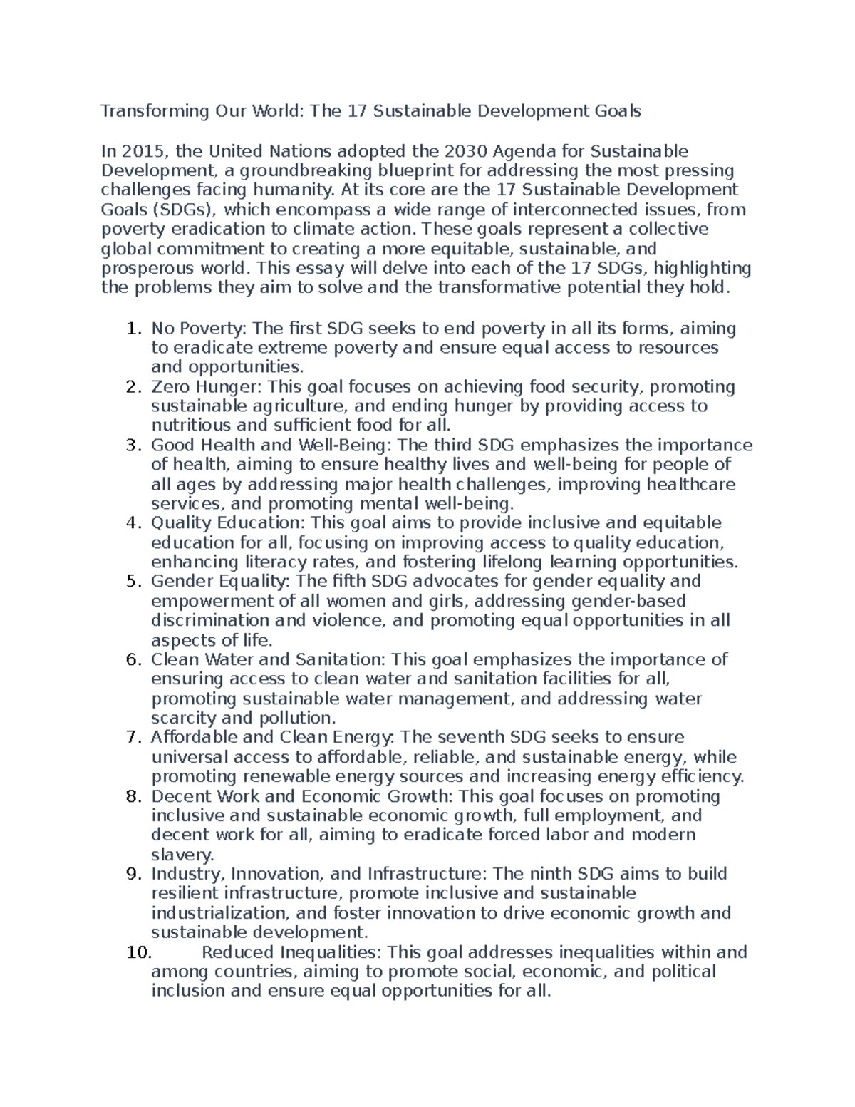 Transforming Our World - At its core are the 17 Sustainable Development ...