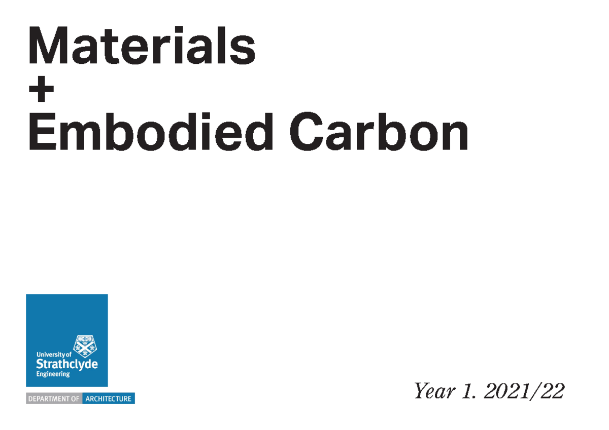 Embodied Carbon/Energy + Circular Economy Materials + Embodied Carbon