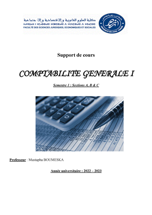 TD N° 3 Comptabilité Générale I - Comptabilité Générale I : Travaux ...