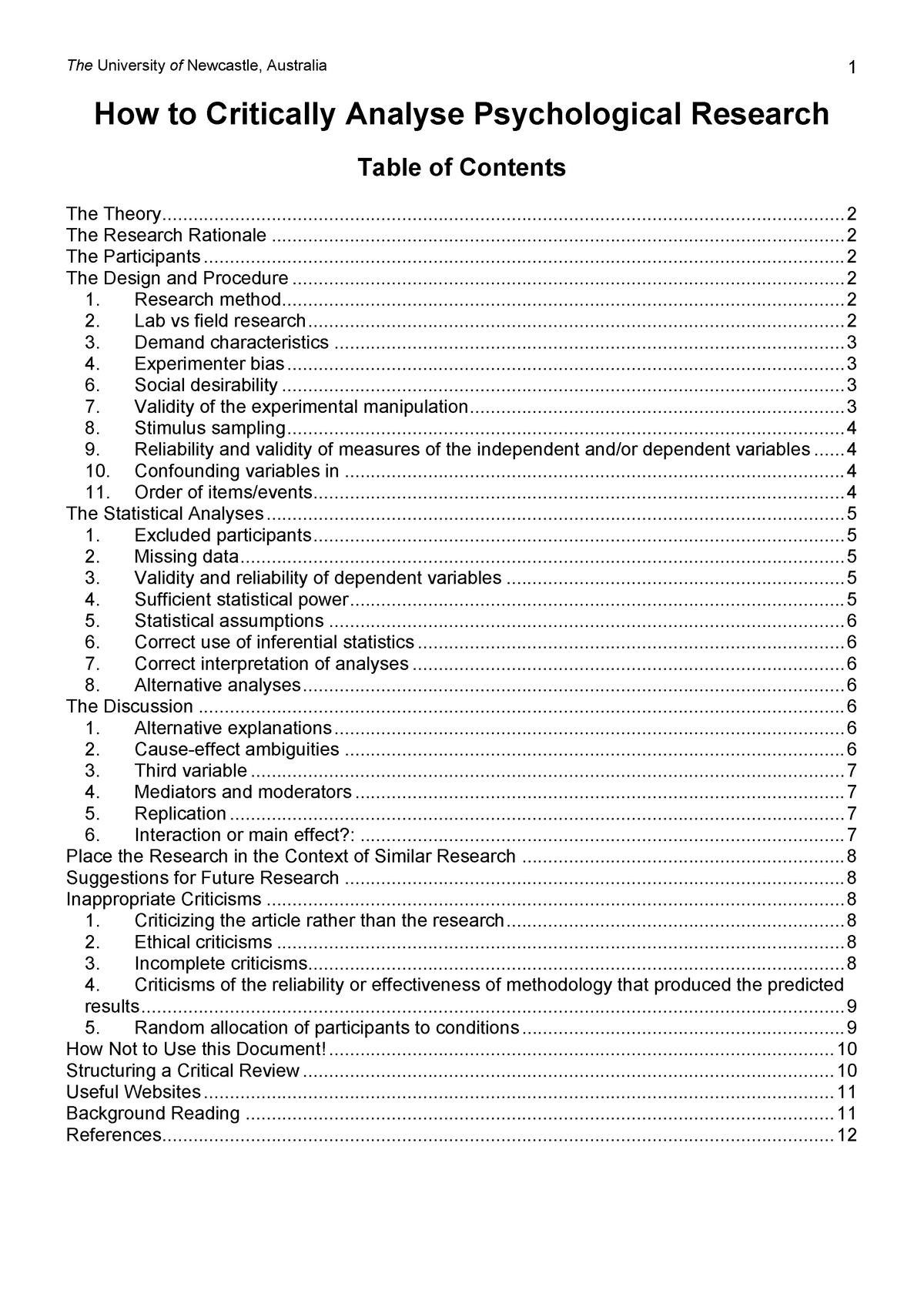 how to critically analyse a psychology research paper