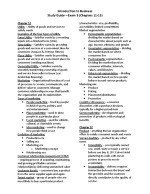 Chapter One Notes - Intro to Business Notes: Chapter One Division of ...
