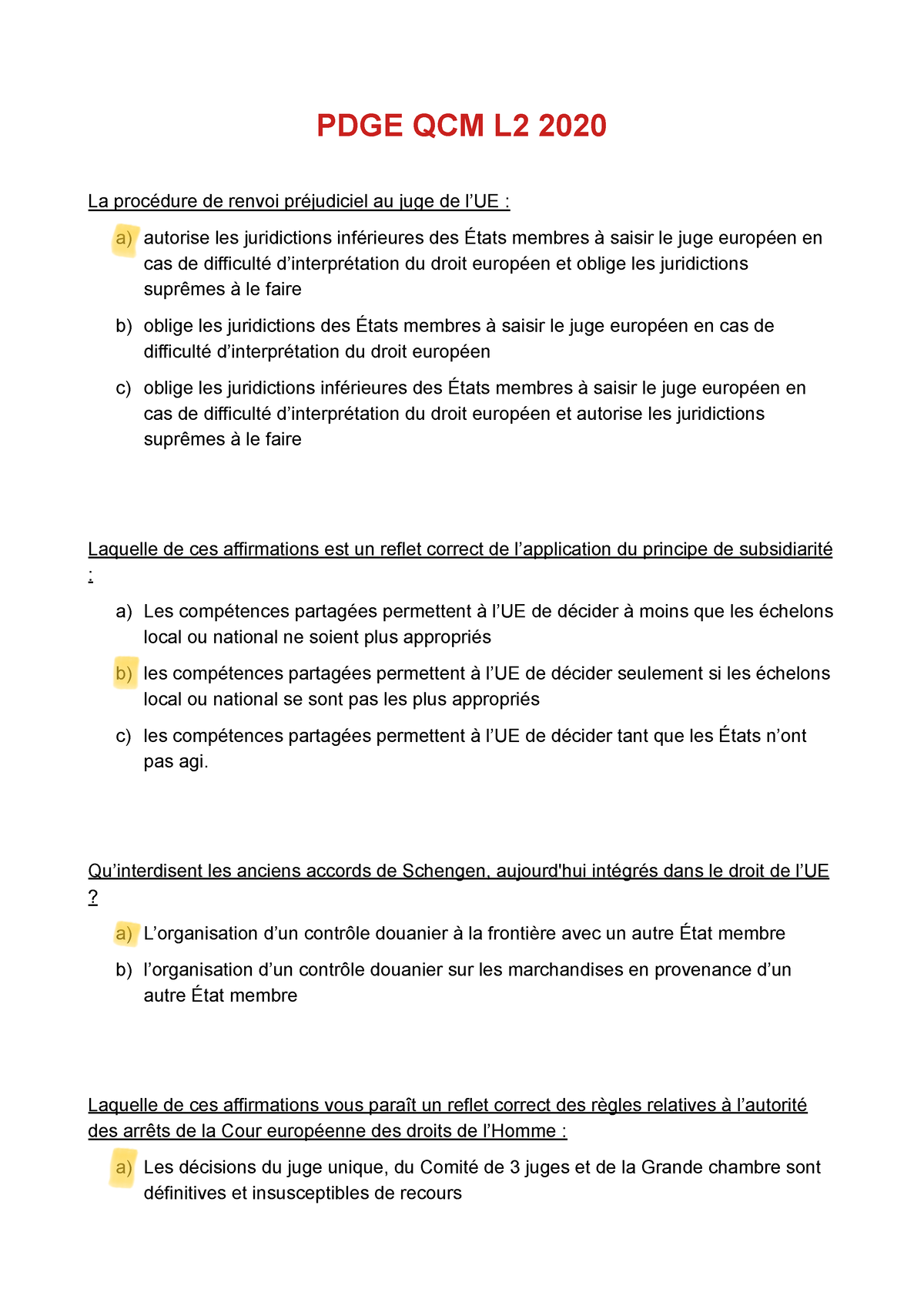 PGDE-QCM-2020 - Annales PGDE - PDGE QCM L2 2020 La Procédure De Renvoi ...