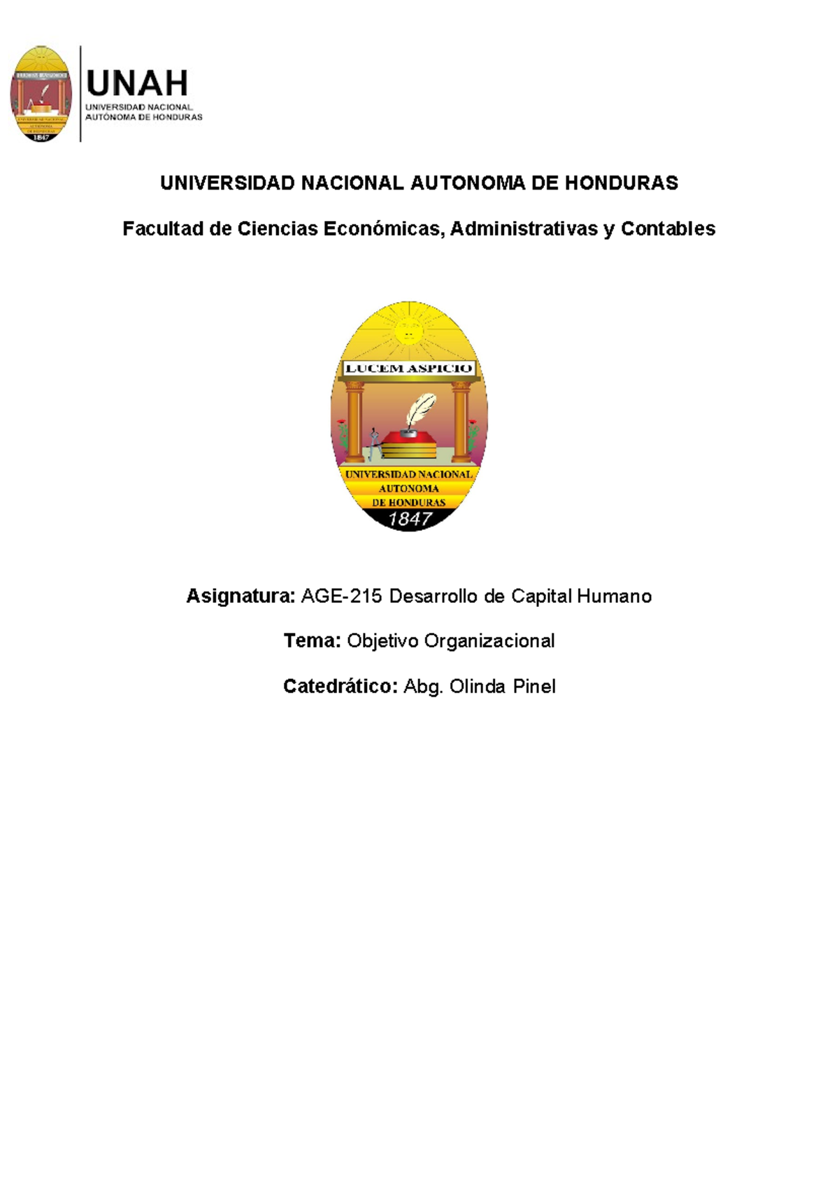 A-1 Ejemplo de objetivo organizacional - Desarrollo Gerencial