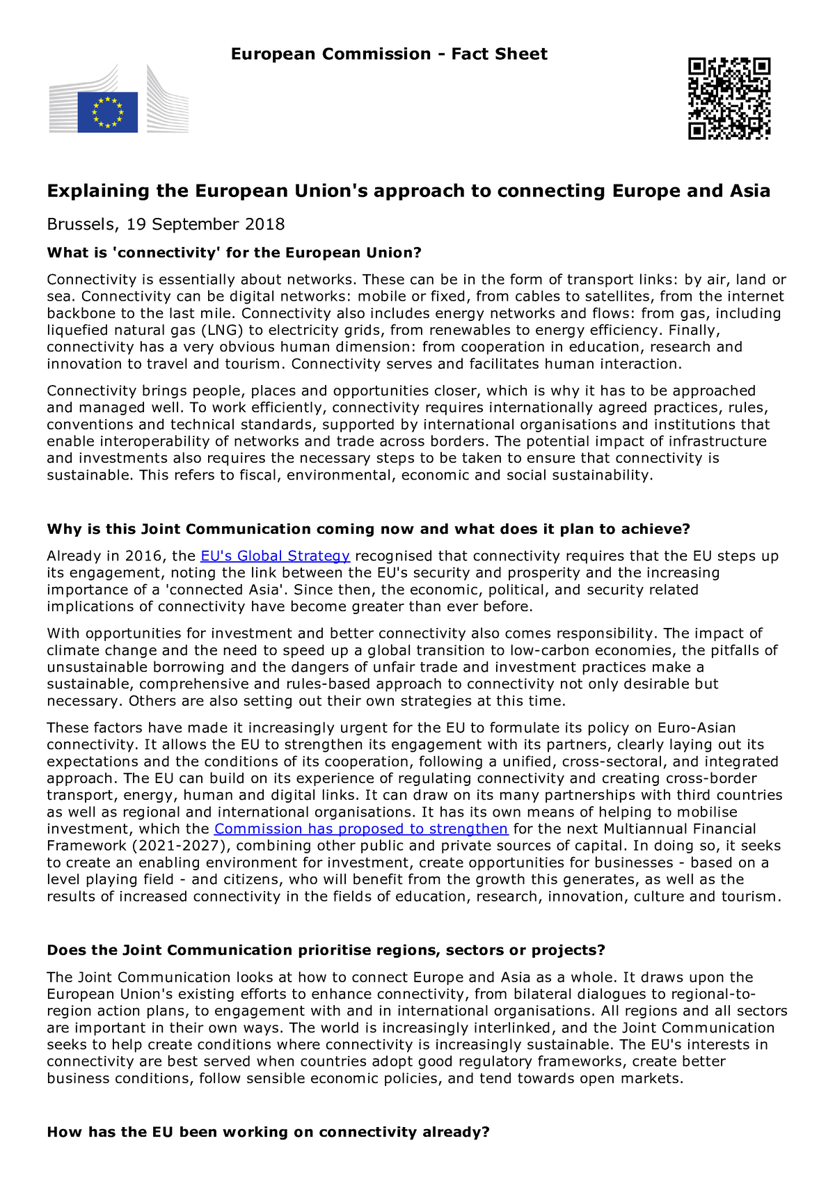 Explaining the European Union s approach to connecting Europe and Asia ...