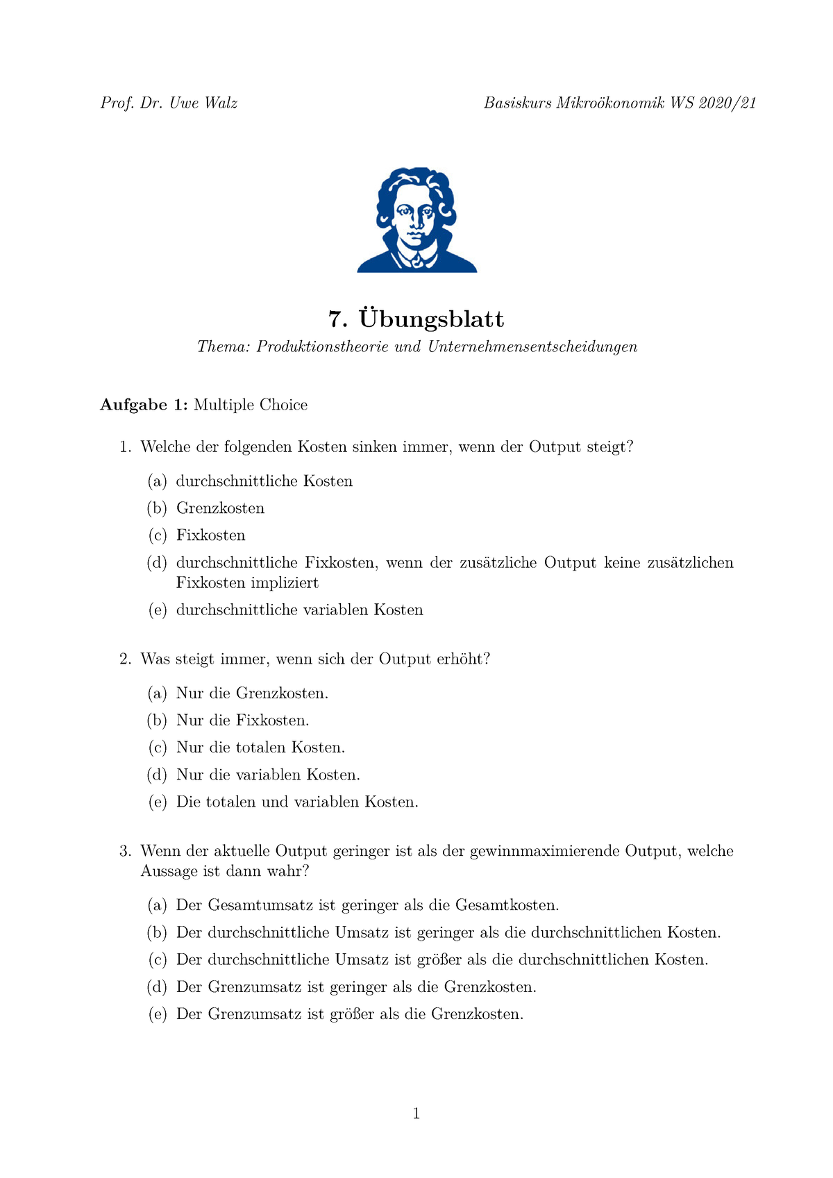 Übungsblatt 07 - Aufgaben Zu Den Übungen Aus Dem Wintersemester 20/21 ...