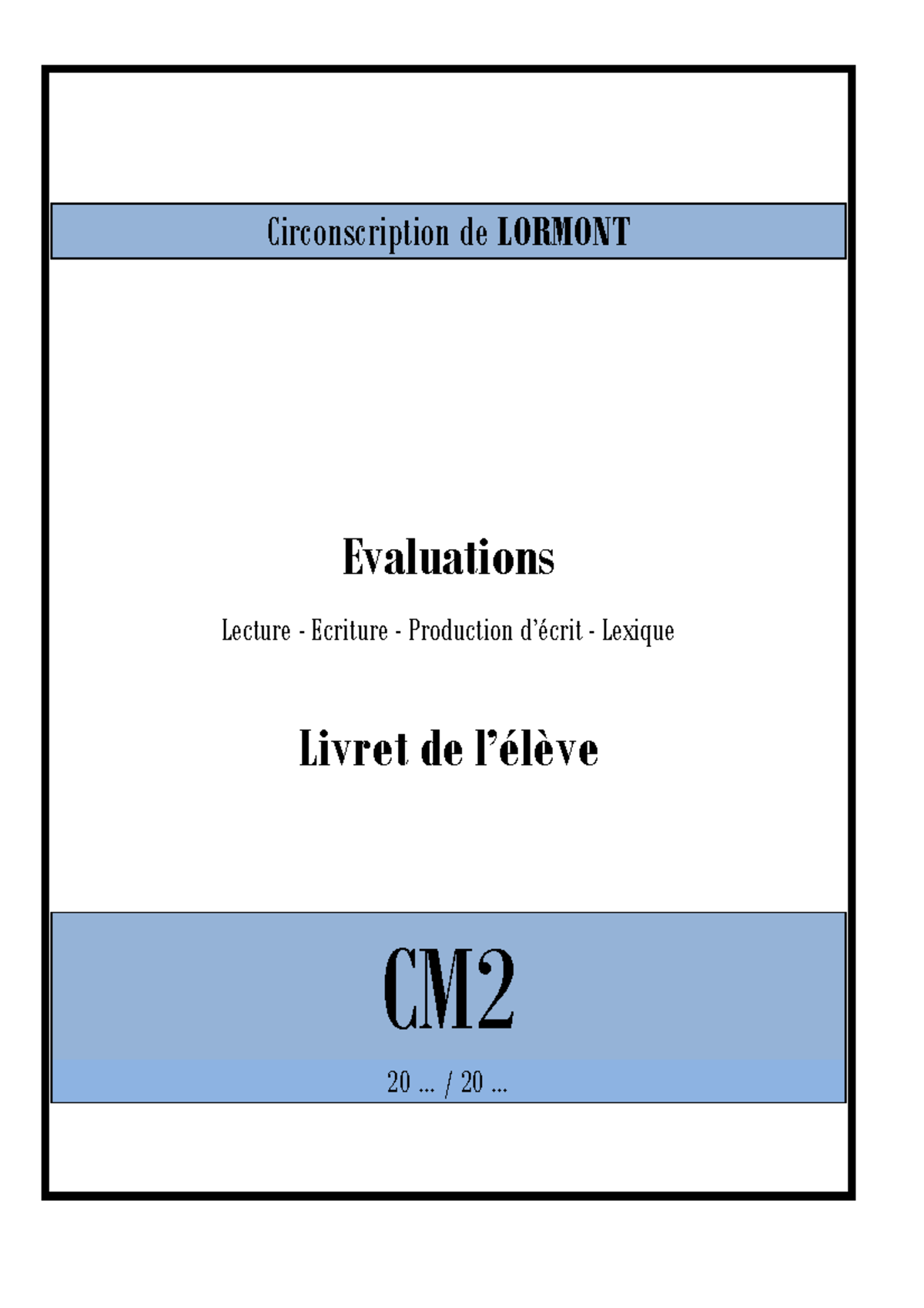 Livret élève début CM2 Français format pdf - Circonscription de LORMONT ...