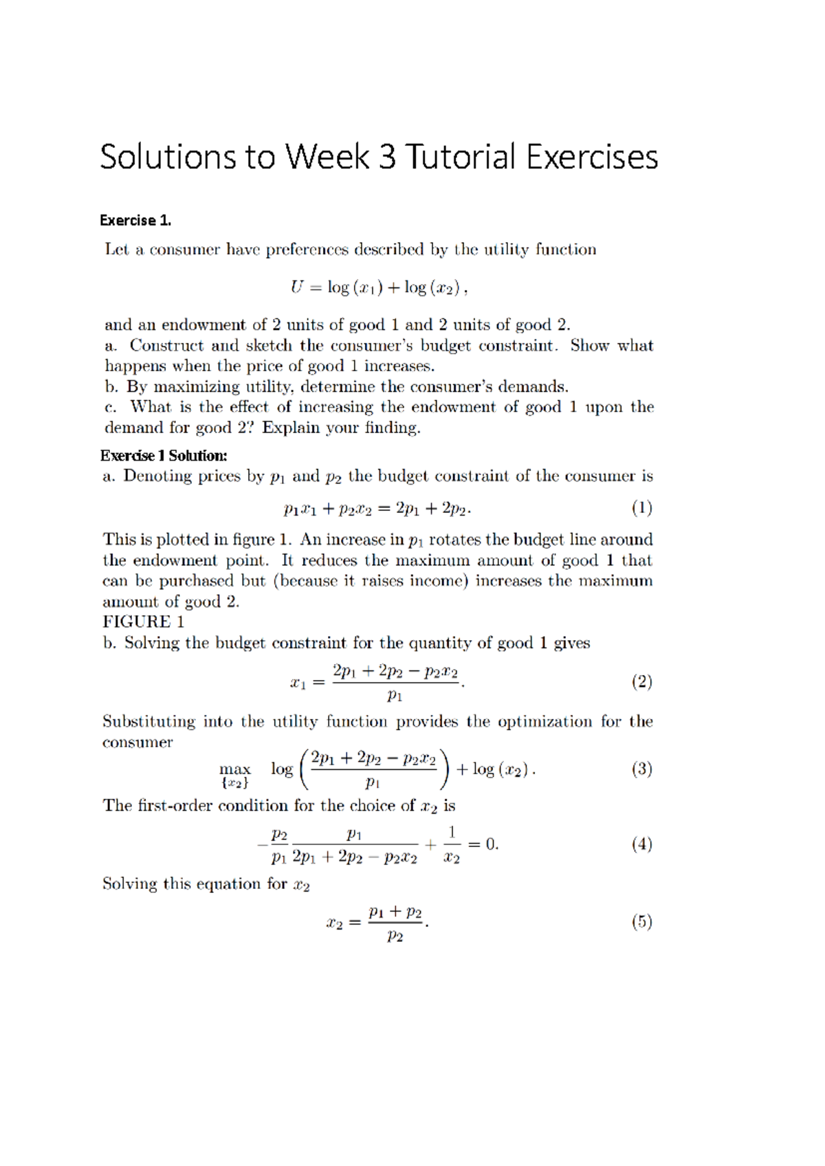 Tutorial Solutions - Notes - Solutions to Week 3 Tutorial Exercises ...