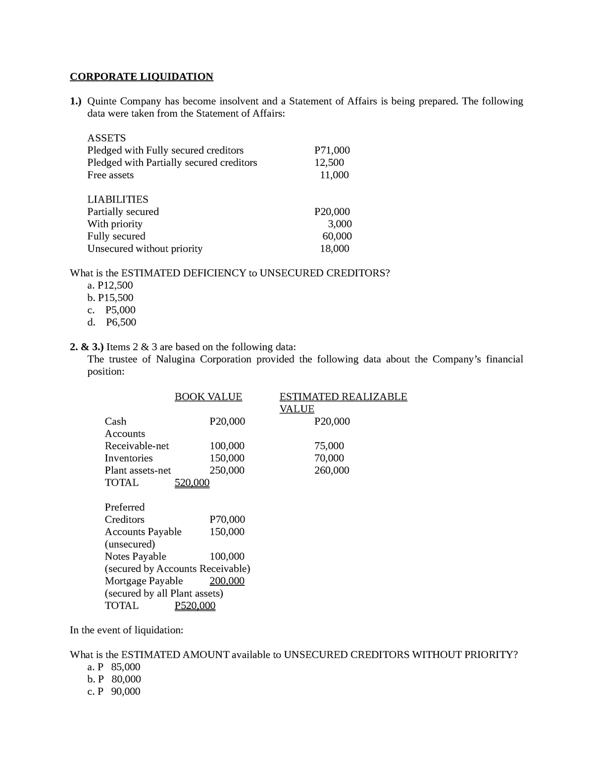 essay on liquidation of a company