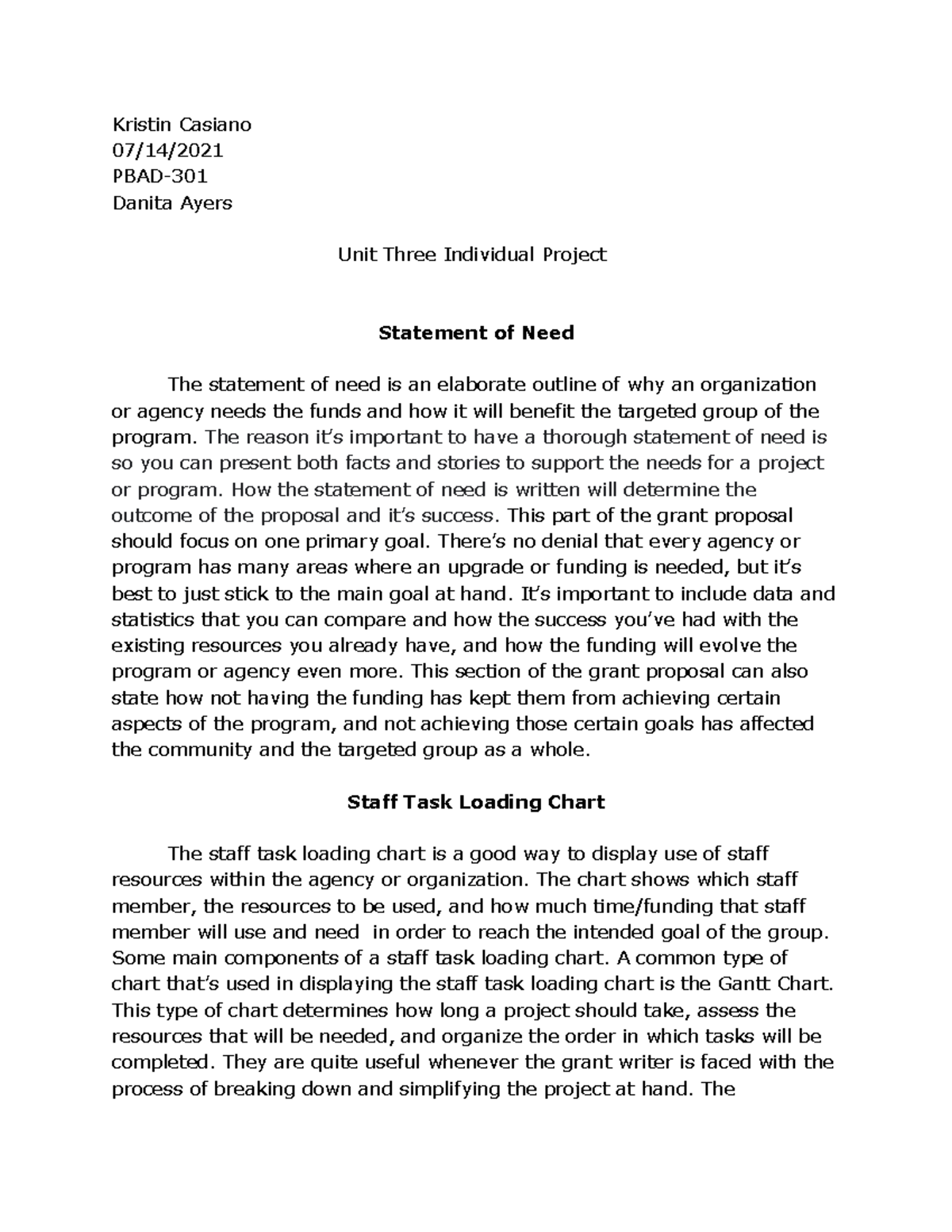 Pbad301 ip 3 grant writing basics unit 3 project for pbad 301