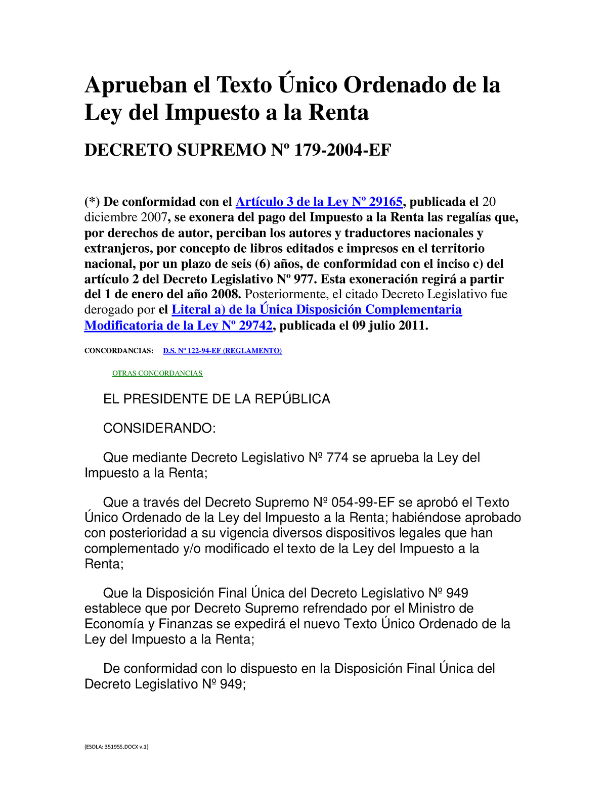 LA LEY DEL IMPUESTO A LA RENTA - Aprueban El Texto Único Ordenado De La ...